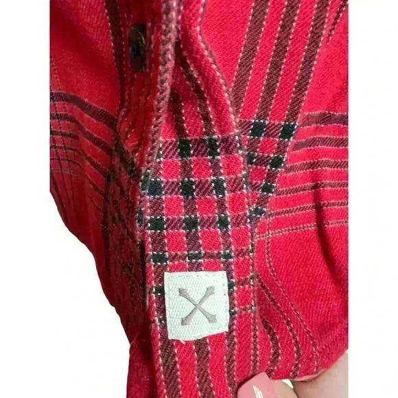 Lands' End Blake Shelton Flannel Shirt Women's Medium Red Buffalo Plaid - Picture 5 of 9